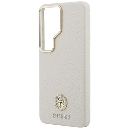 MagSafe Hülle für Samsung Galaxy S26 Ultra S948, Guess, Rhinestone Round Logo, Beige