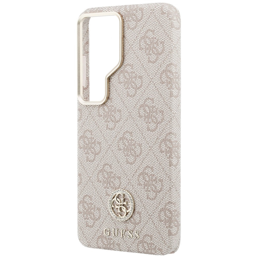 MagSafe Hülle für Samsung Galaxy S26 Ultra S948, Guess, Rhinestone Round Logo, Rosa