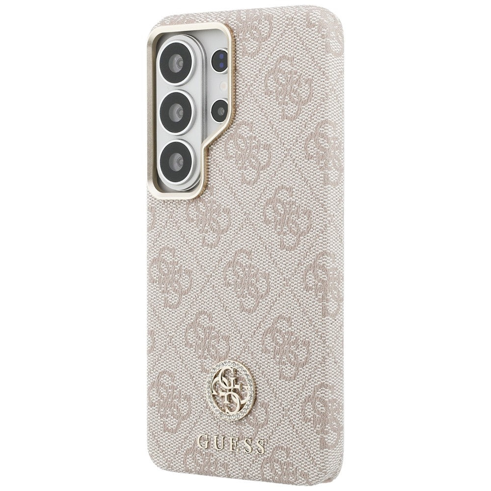 MagSafe Hülle für Samsung Galaxy S26 Ultra S948, Guess, Rhinestone Round Logo, Rosa