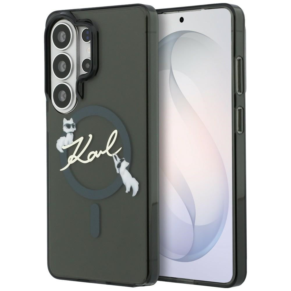 Custodia MagSafe per Samsung Galaxy S26 Ultra S948, Karl Lagerfeld, IML Choupette Karl Script Logo, Nera