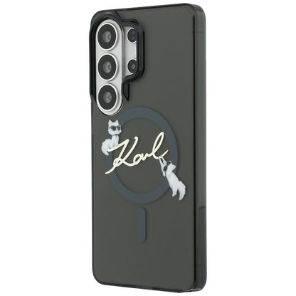 Custodia MagSafe per Samsung Galaxy S26 Ultra S948, Karl Lagerfeld, IML Choupette Karl Script Logo, Nera