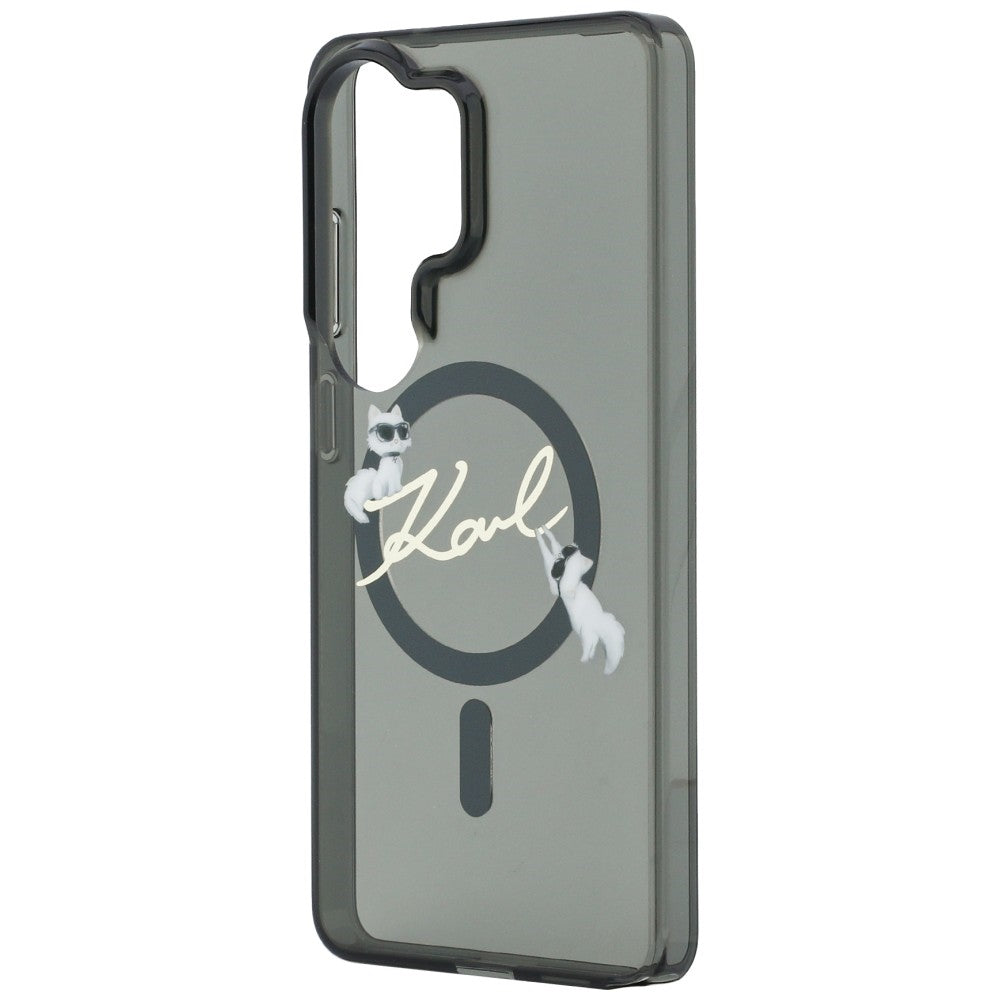 Custodia MagSafe per Samsung Galaxy S26 Ultra S948, Karl Lagerfeld, IML Choupette Karl Script Logo, Nera