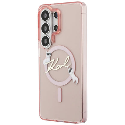 MagSafe Hülle für Samsung Galaxy S26 Ultra S948, Karl Lagerfeld, IML Choupette Karl Script Logo, Rosa