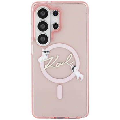 MagSafe Hülle für Samsung Galaxy S26 Ultra S948, Karl Lagerfeld, IML Choupette Karl Script Logo, Rosa