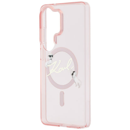 MagSafe Hülle für Samsung Galaxy S26 Ultra S948, Karl Lagerfeld, IML Choupette Karl Script Logo, Rosa