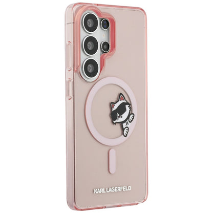 MagSafe Hülle für Samsung Galaxy S26 Ultra S948, Karl Lagerfeld, IML Choupette Peekaboo Logo, Rosa
