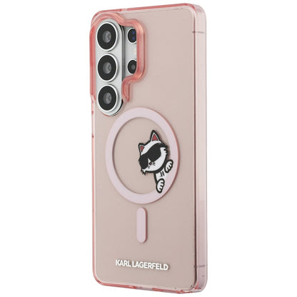 MagSafe Hülle für Samsung Galaxy S26 Ultra S948, Karl Lagerfeld, IML Choupette Peekaboo Logo, Rosa
