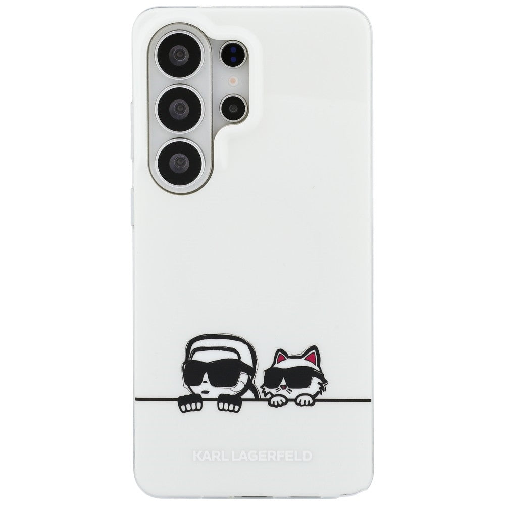 MagSafe Hülle für Samsung Galaxy S26 Ultra S948, Karl Lagerfeld, IML Karl & Choupette Peekaboo Logo, Weiß
