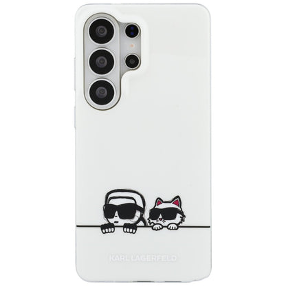 MagSafe Hülle für Samsung Galaxy S26 Ultra S948, Karl Lagerfeld, IML Karl & Choupette Peekaboo Logo, Weiß
