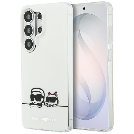 Custodia MagSafe per Samsung Galaxy S26 Ultra S948, Karl Lagerfeld, IML Karl & Choupette Peekaboo Logo, Bianca
