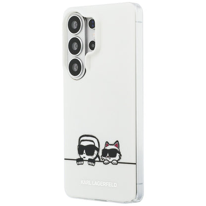MagSafe Hülle für Samsung Galaxy S26 Ultra S948, Karl Lagerfeld, IML Karl & Choupette Peekaboo Logo, Weiß