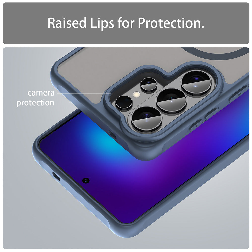 Custodia MagSafe per Samsung Galaxy S26 Ultra S948, Techsuit, HaloFrost II, Blu Navy