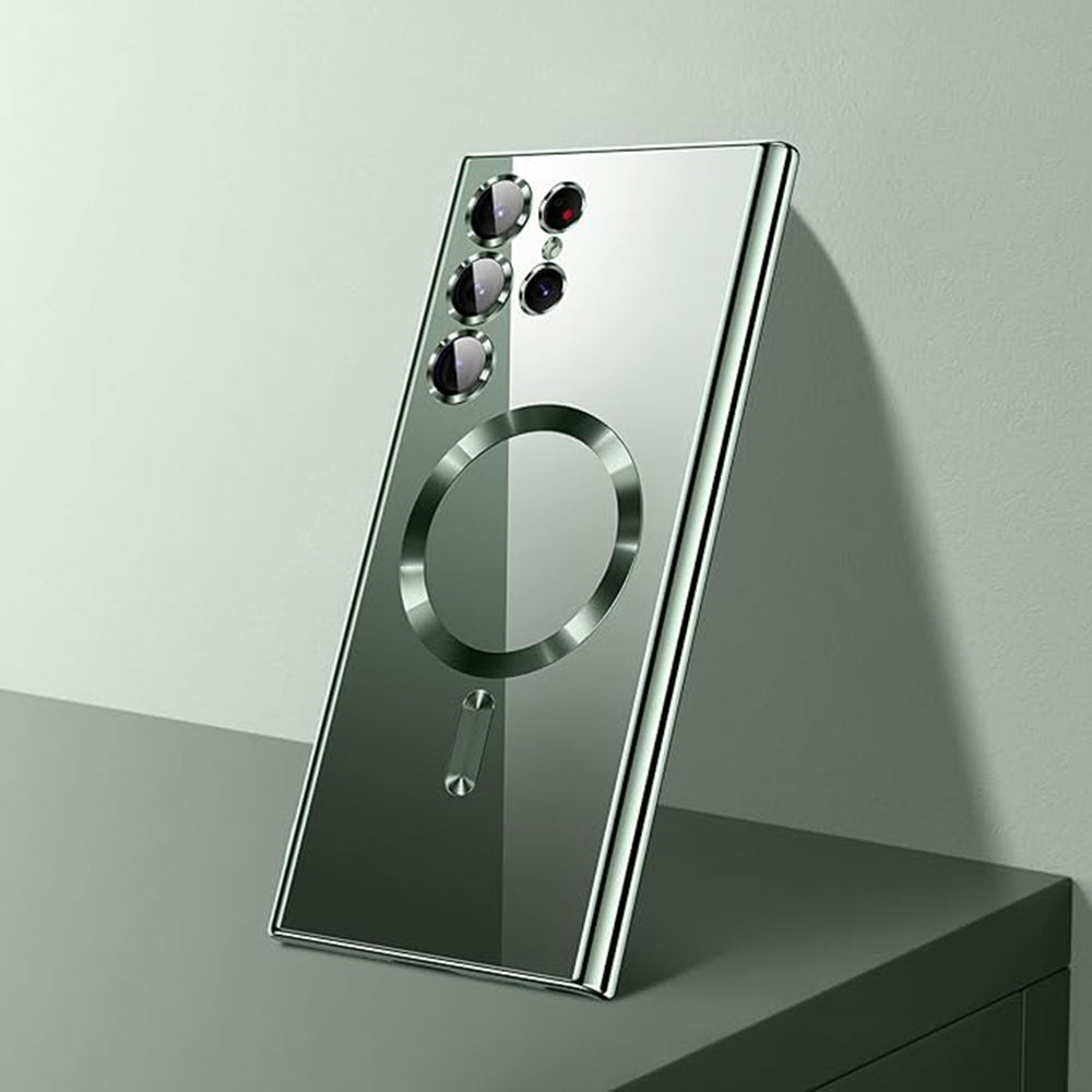 Custodia MagSafe per Samsung Galaxy S26 Ultra, Techsuit, Luxury Crystal, Argento