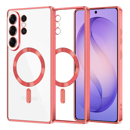 Custodia MagSafe per Samsung Galaxy S26 Ultra, Techsuit, Luxury Crystal, Rossa