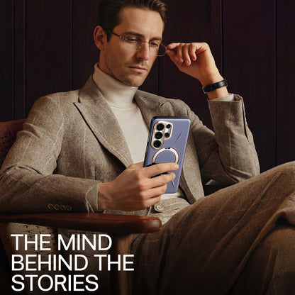 Custodia MagSafe per Samsung Galaxy S26 Ultra, Torras, QPRO Leather, Viola