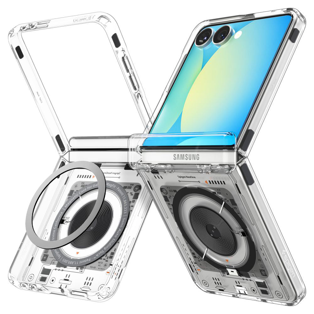 MagSafe Case for Samsung Galaxy Z Flip7 F766, Spigen, Ultra Hybrid Pro Neo One, Transparent ACS09560