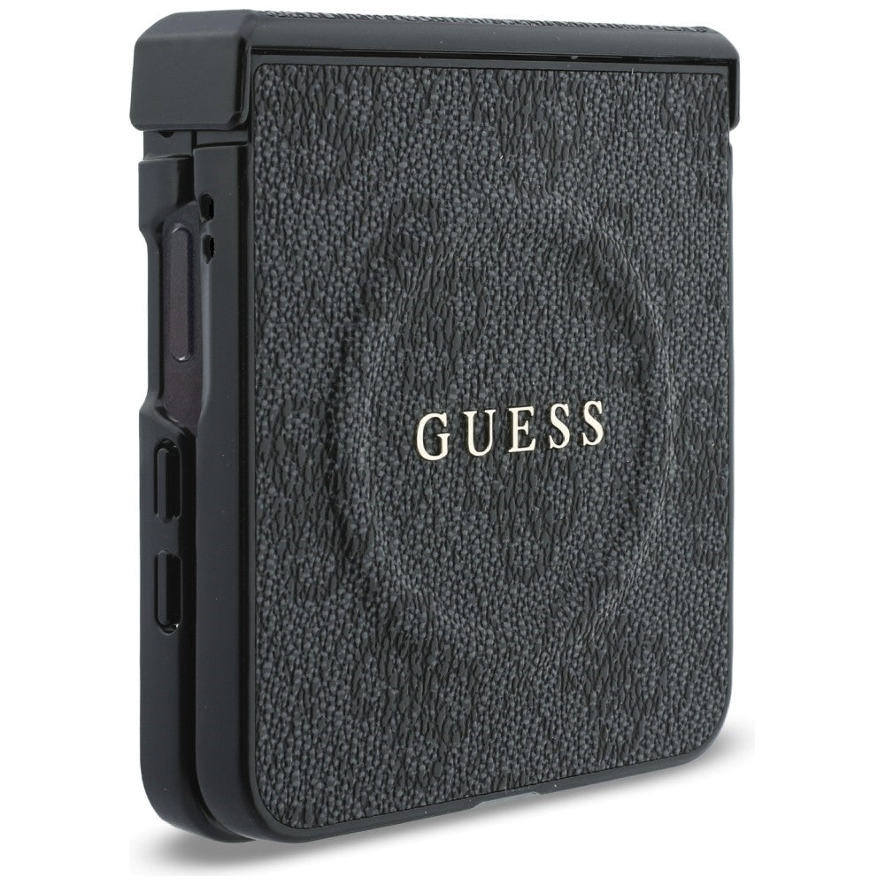 MagSafe-Hülle für Samsung Galaxy Z Flip8 F776, Guess, 4G Leather Classic, Schwarz