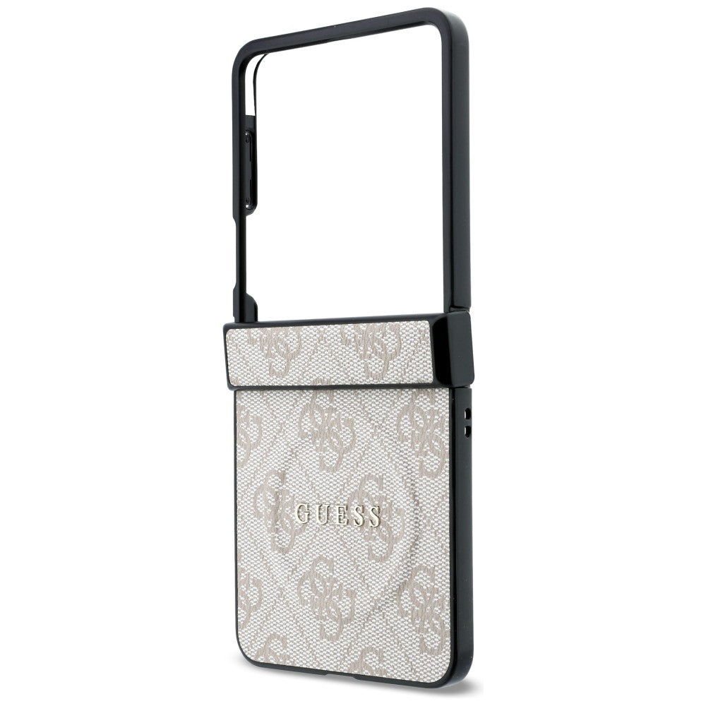 Coque MagSafe pour Samsung Galaxy Z Flip8 F776, Guess, 4G Leather Classic, Rose