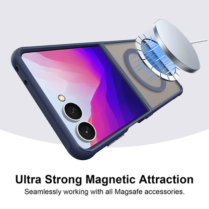 Coque MagSafe pour Samsung Galaxy Z Flip8 F776, Techsuit, HaloFrost II, Bleu marine