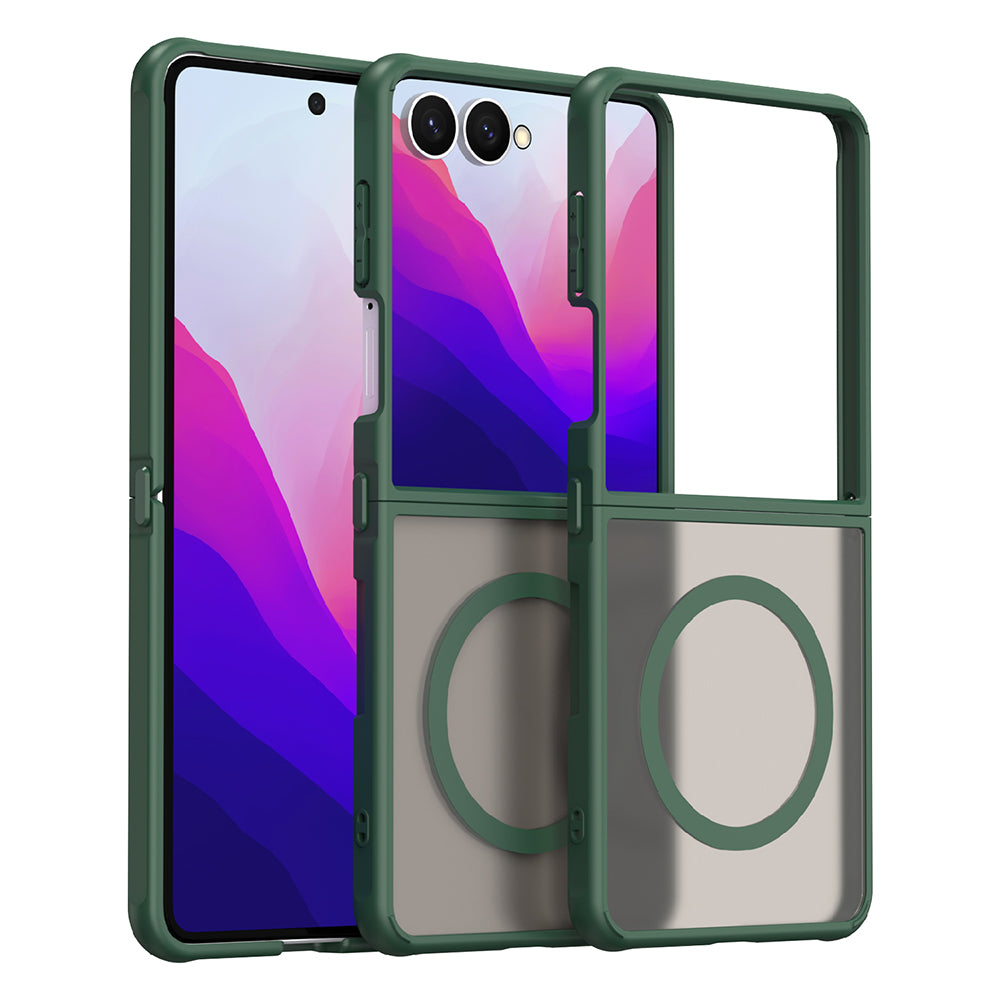 Coque MagSafe pour Samsung Galaxy Z Flip8 F776, Techsuit, HaloFrost II, Vert