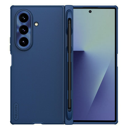 Coque MagSafe pour Samsung Galaxy Z Fold7 F966, Nillkin, Super Frosted Shield avec porte-stylo, Bleue