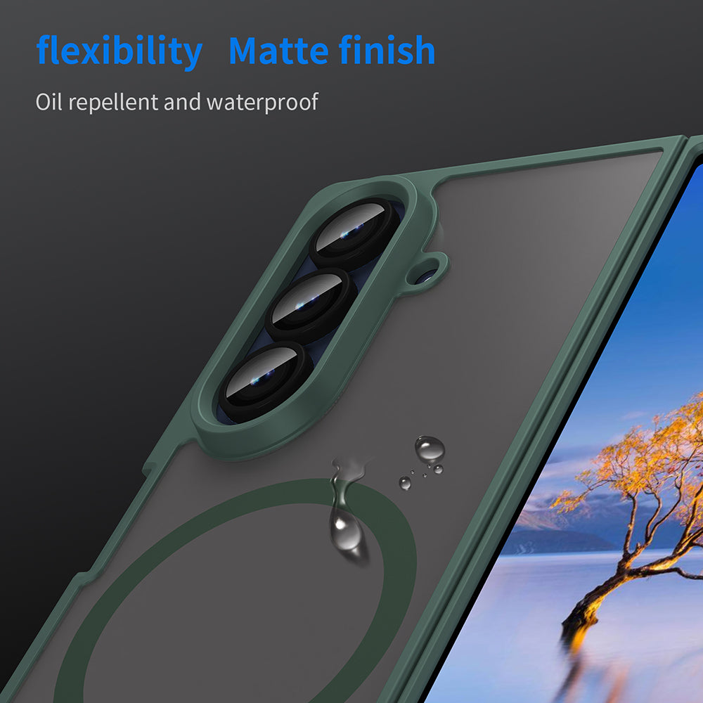 Coque MagSafe pour Samsung Galaxy Z Fold7 F966, Techsuit, HaloFrost II, Vert