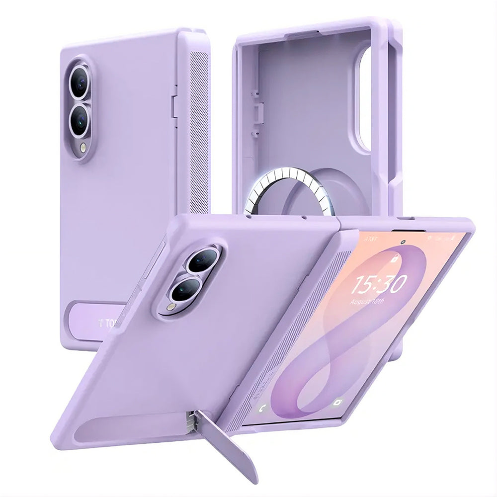 Coque MagSafe pour Samsung Galaxy Z Fold8 F971, Torras, Ostand L1 Guardian, Violet Clair