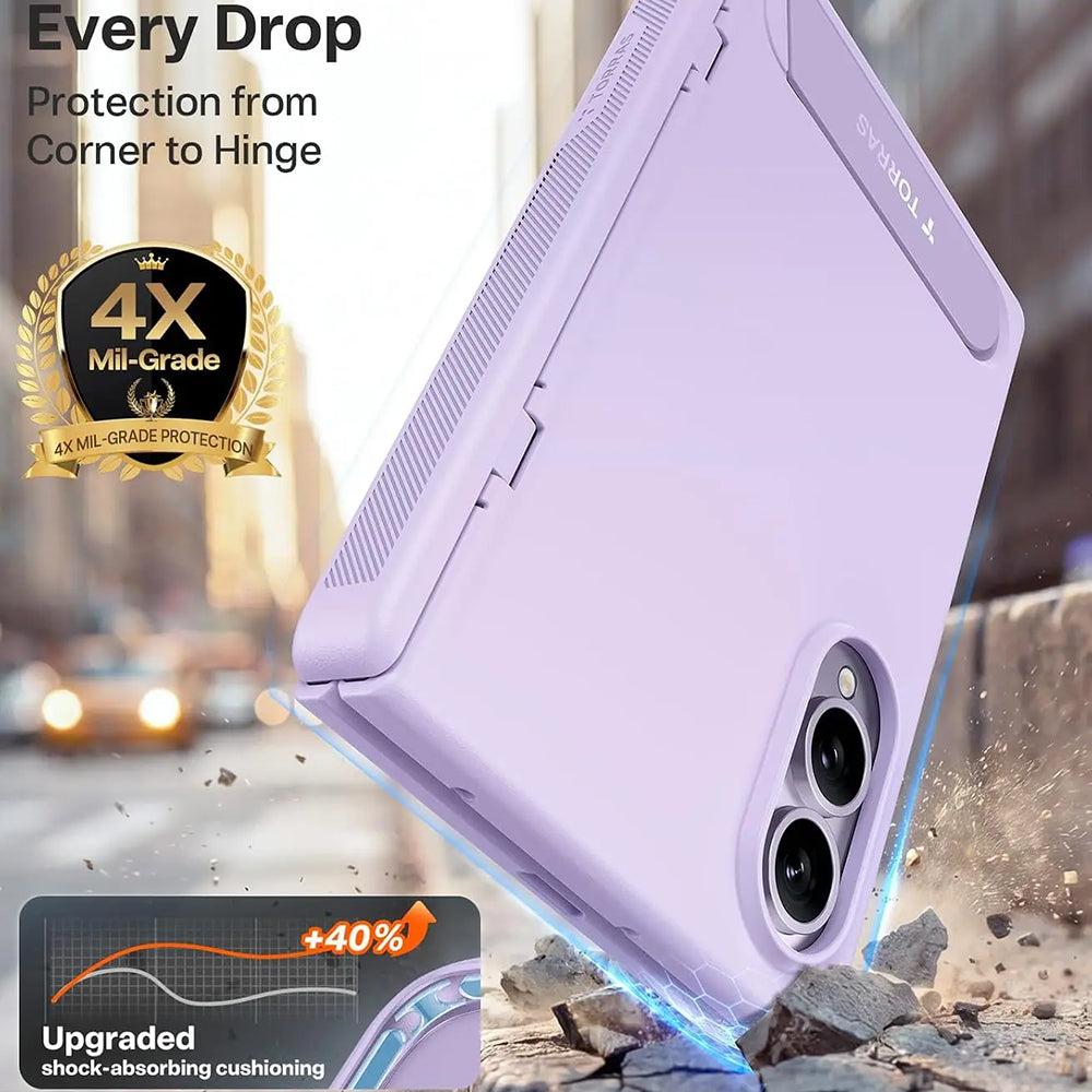 Coque MagSafe pour Samsung Galaxy Z Fold8 F971, Torras, Ostand L1 Guardian, Violet Clair