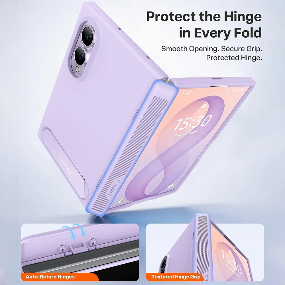 Coque MagSafe pour Samsung Galaxy Z Fold8 F971, Torras, Ostand L1 Guardian, Violet Clair