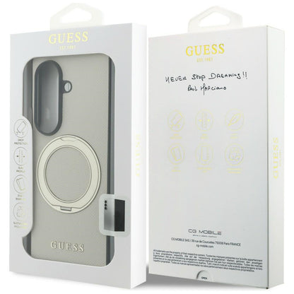 Custodia MagSafe per Samsung Galaxy Z Fold8 Ultra F976, Guess, Ring Stand Grained Classic Logo, Beige