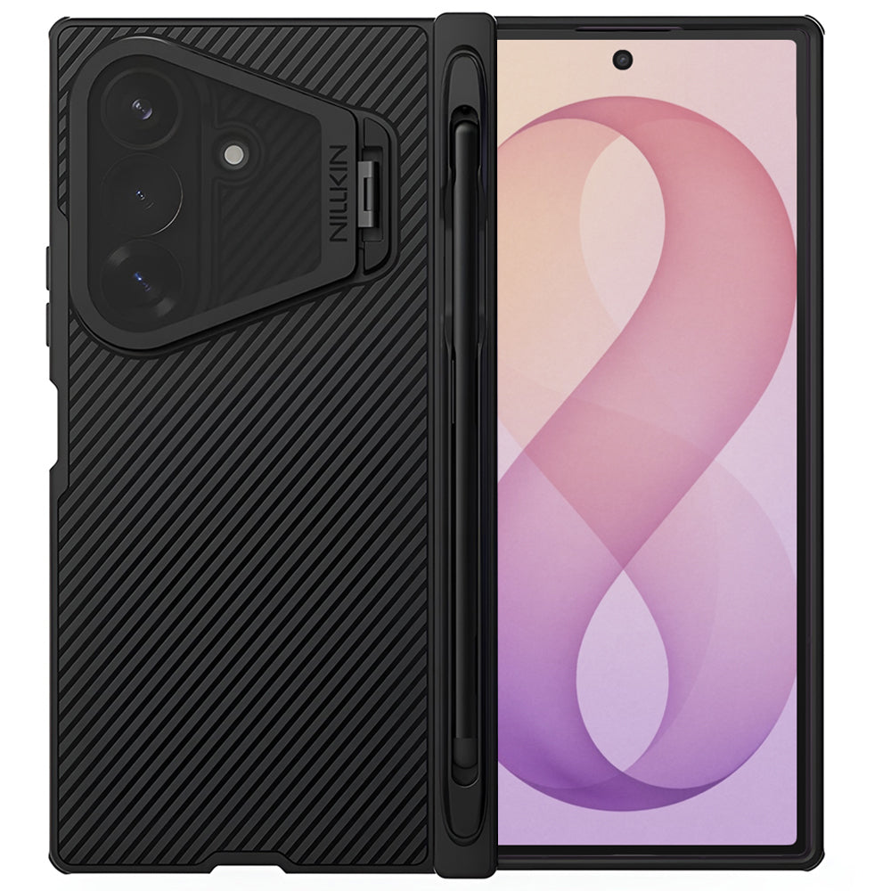 MagSafe Case for Samsung Galaxy Z Fold8 Ultra F976, Nillkin, CamShield Pro with Transparent Black Lens Cover and S-Pen Holder, Black