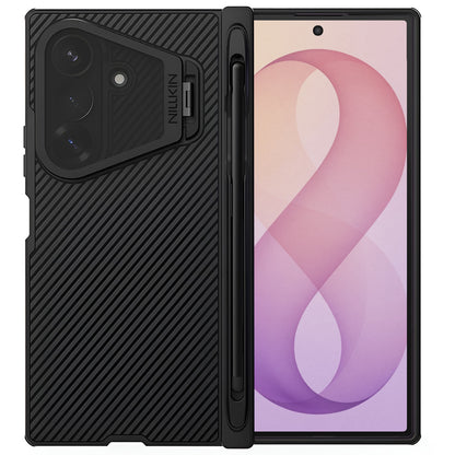 MagSafe Case for Samsung Galaxy Z Fold8 Ultra F976, Nillkin, CamShield Pro with Transparent Black Lens Cover and S-Pen Holder, Black