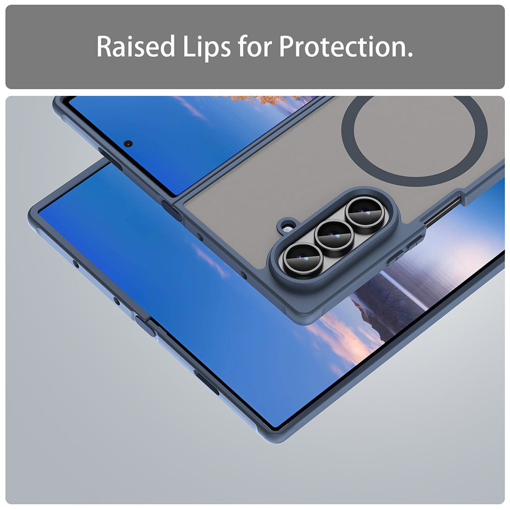 Coque MagSafe pour Samsung Galaxy Z Fold8 Ultra F976, Techsuit, HaloFrost II, Bleu marine