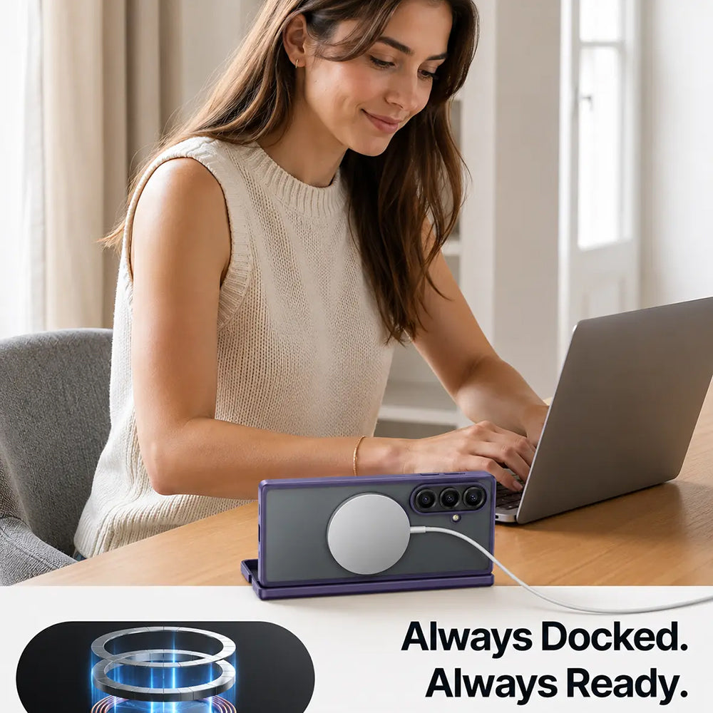 Custodia MagSafe per Samsung Galaxy Z Fold8 Ultra F976, Torras, Guardian, Viola Scuro