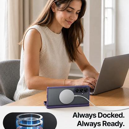 Custodia MagSafe per Samsung Galaxy Z Fold8 Ultra F976, Torras, Guardian, Viola Scuro