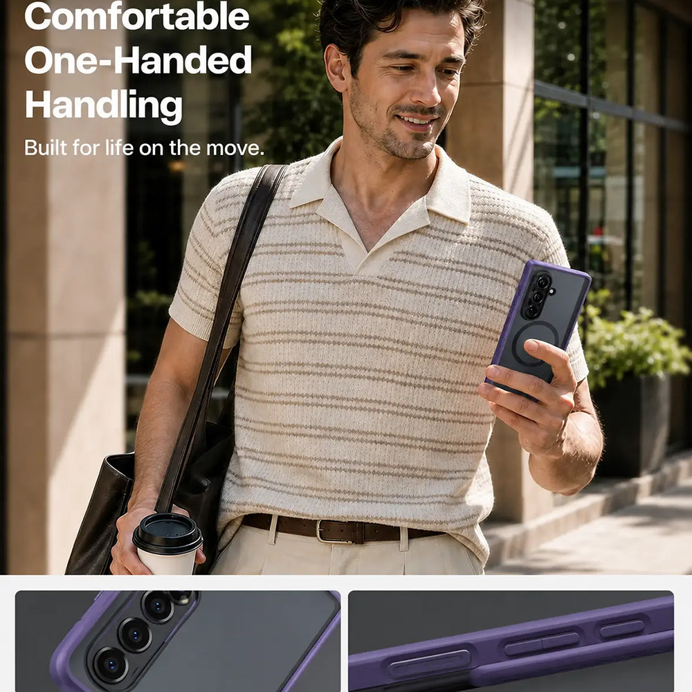 Custodia MagSafe per Samsung Galaxy Z Fold8 Ultra F976, Torras, Guardian, Viola Scuro