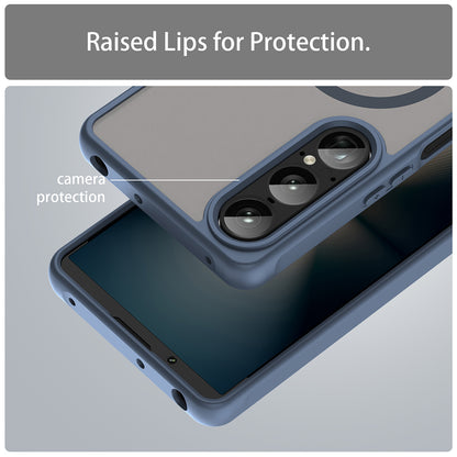 Custodia MagSafe per Sony Xperia 1 VII, Techsuit, HaloFrost II, Blu Navy