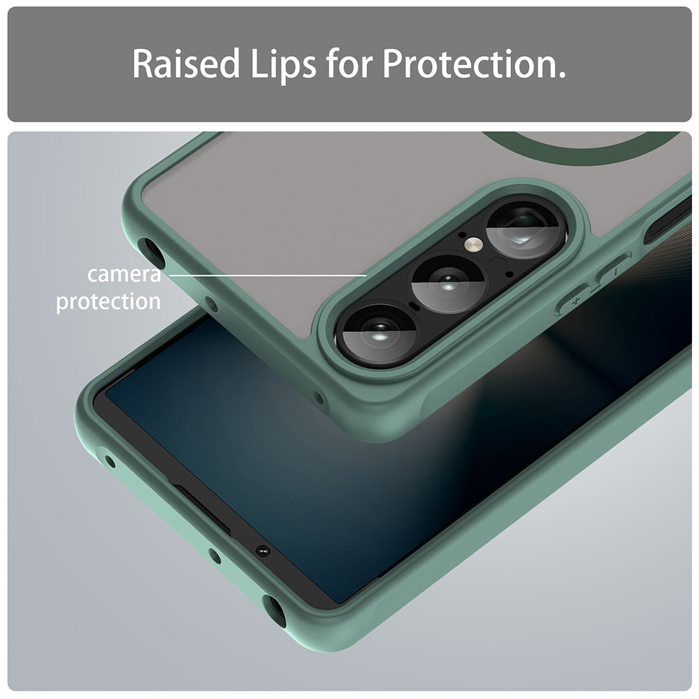 Custodia MagSafe per Sony Xperia 1 VII, Techsuit, HaloFrost II, Verde