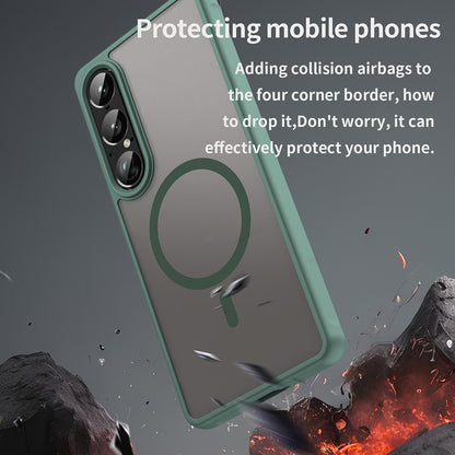 Custodia MagSafe per Sony Xperia 1 VII, Techsuit, HaloFrost II, Verde