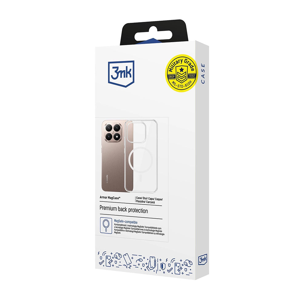 Custodia MagSafe per Xiaomi 15T, 3MK, Armor MagCase, Trasparente