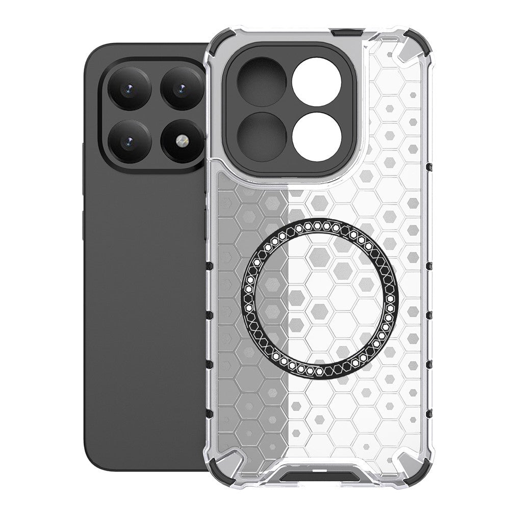 Custodia MagSafe per Xiaomi 15T, Techsuit, HoneyComb Shield, Bianca