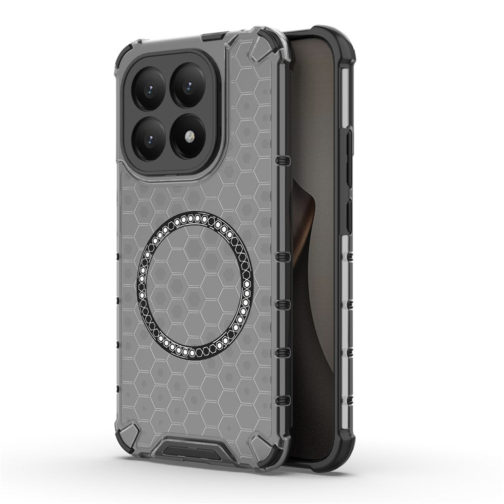 Custodia MagSafe per Xiaomi 15T, Techsuit, HoneyComb Shield, Nera