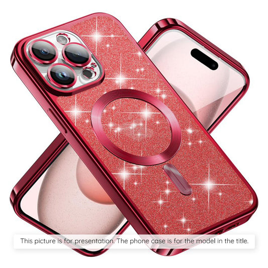MagSafe-Hülle für Xiaomi 17T Pro, Techsuit, Luxury Glitter, Rot