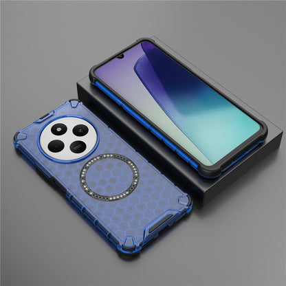 Custodia MagSafe per Xiaomi Poco C75 / Redmi 14C, Techsuit, HoneyComb Shield, Blu