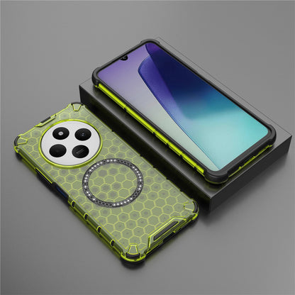 Coque MagSafe pour Xiaomi Poco C75 / Redmi 14C, Techsuit, HoneyComb Shield, Vert