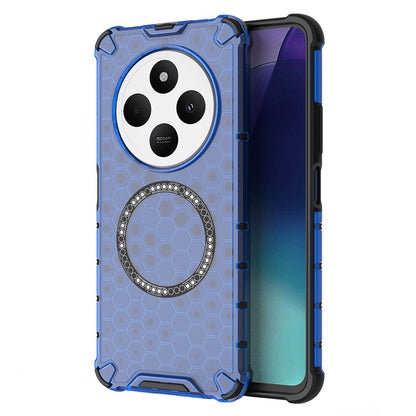 Custodia MagSafe per Xiaomi Poco C75 / Redmi 14C, Techsuit, HoneyComb Shield, Blu