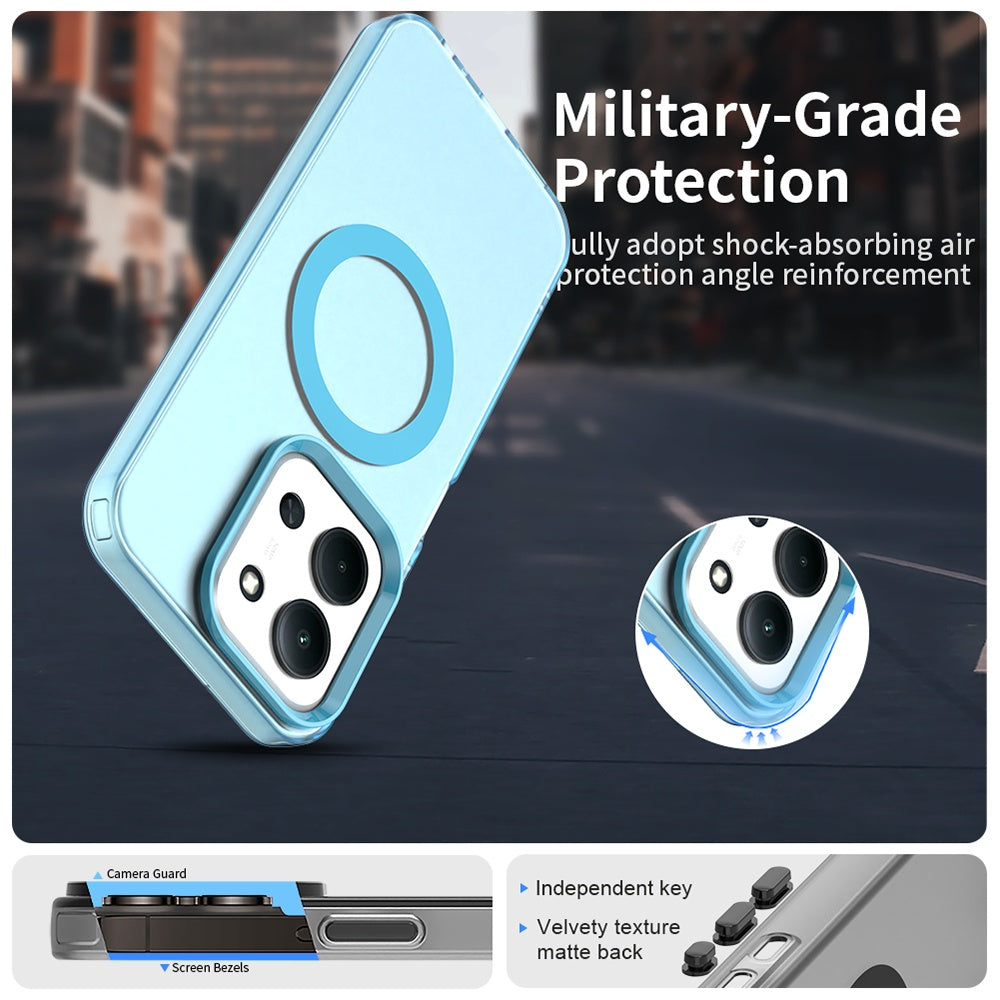 Coque MagSafe pour Xiaomi Poco C85 4G / Redmi 15C 5G / 15C 4G, Techsuit, CandyCase, Bleue