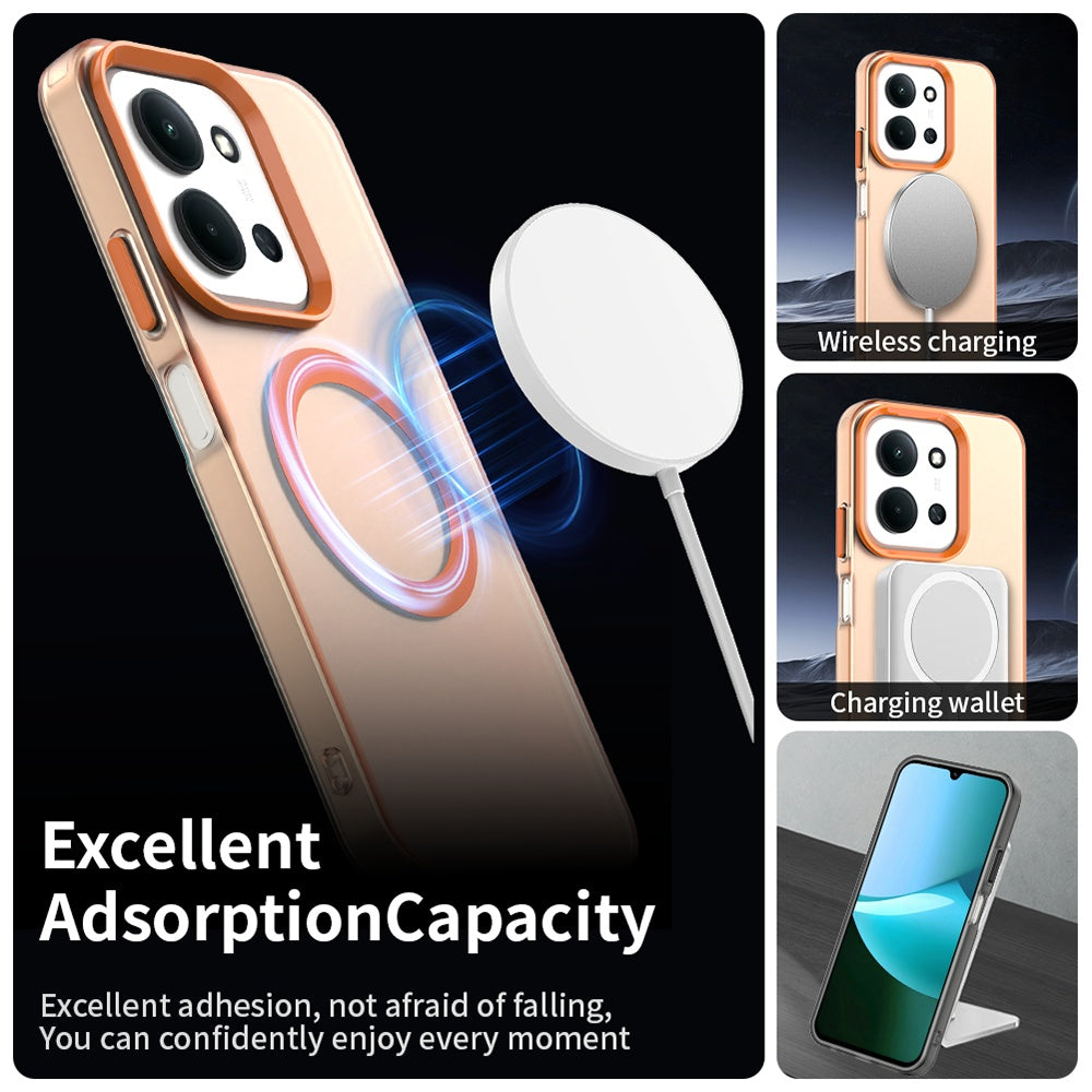 Coque MagSafe pour Xiaomi Poco C85 4G / Redmi 15C 5G / 15C 4G, Techsuit, CandyCase, Orange