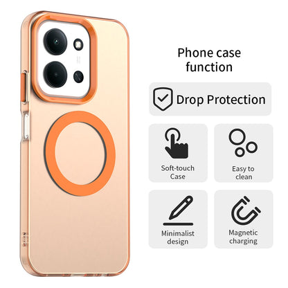 Coque MagSafe pour Xiaomi Poco C85 4G / Redmi 15C 5G / 15C 4G, Techsuit, CandyCase, Orange