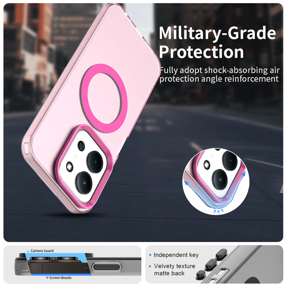 Coque MagSafe pour Xiaomi Poco C85 4G / Redmi 15C 5G / 15C 4G, Techsuit, CandyCase, Rose